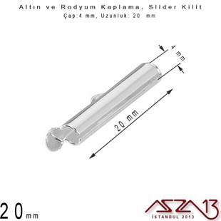 Altın / Gümüş Kaplama, 20 mm Slider Kilit Kapama / Paket İçeriği 2 Adet