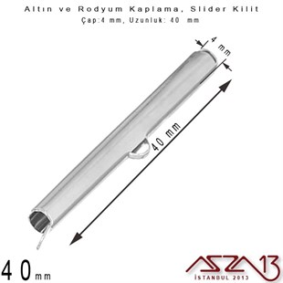 Altın / Gümüş Kaplama, 40 mm Slider Kilit Kapama / Paket İçeriği 2 Adet