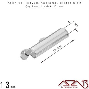 Altın / Gümüş Kaplama, 13 mm Slider Kilit Kapama / Paket İçeriği 2 Adet