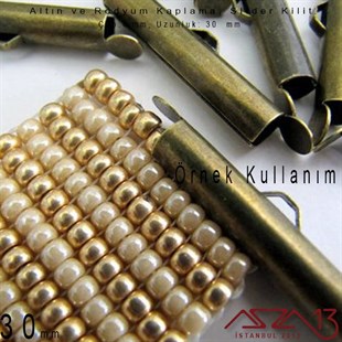 Altın / Gümüş Kaplama, 30 mm Slider Kilit Kapama / Paket İçeriği 2 Adet