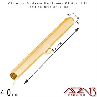 Altın / Gümüş Kaplama, 40 mm Slider Kilit Kapama / Paket İçeriği 2 Adet
