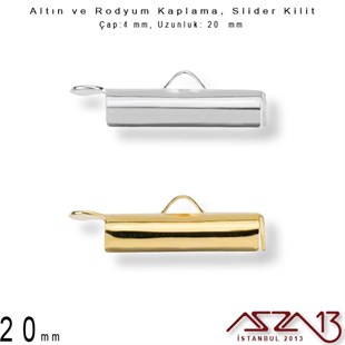 Altın / Gümüş Kaplama, 20 mm Slider Kilit Kapama / Paket İçeriği 2 Adet