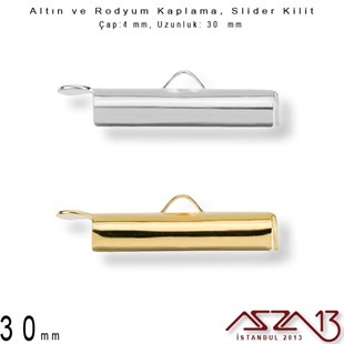 Altın / Gümüş Kaplama, 30 mm Slider Kilit Kapama / Paket İçeriği 2 Adet