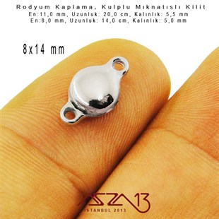 Rodyum Kaplama, Kulplu Mıknatıslı Kilit / Paket İçeriği 1 Adet