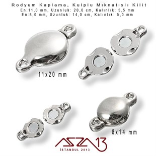 Rodyum Kaplama, Kulplu Mıknatıslı Kilit / Paket İçeriği 1 Adet