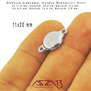Rodyum Kaplama, Kulplu Mıknatıslı Kilit / Paket İçeriği 1 Adet