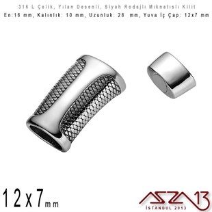Siyah Rodaj 316L Çelik Mıknatıslı Yassı Silindirik Kilit / Paket İçeriği 1 Adet