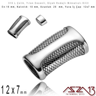Siyah Rodaj 316L Çelik Mıknatıslı Yassı Silindirik Kilit / Paket İçeriği 1 Adet