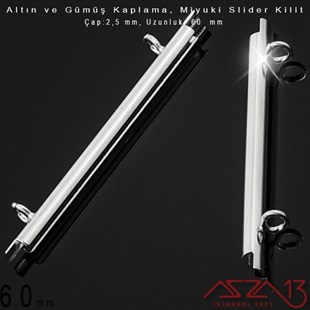 Altın / Gümüş Kaplama, 60 mm Miyuki Slider Kilit Kapama / Paket İçeriği 2 Adet