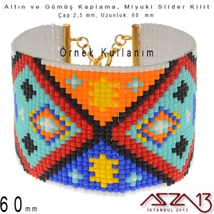 Altın / Gümüş Kaplama, 60 mm Miyuki Slider Kilit Kapama / Paket İçeriği 2 Adet