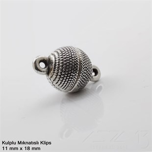 Klips - Mıknatıslı - Kulplu, Top, Gümüş Kaplamalı - 11 mm / 1 Adet