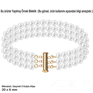 Klips - Mıknatıslı ve Kızaklı - Üç Kulplu, Altın Kaplamalı - 20 mm / 1 Adet