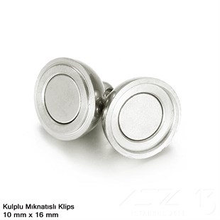 Klips - Mıknatıslı - Kulplu, Top, Gümüş Kaplamalı - 10 mm / 1 Adet