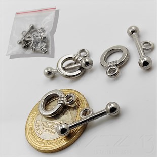 Halka Geçmeli Kilit / Rodyum Renk Kaplama / 7,0 mm / 3 Set