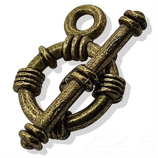 Halka Geçmeli Kilit / Antik Pirinç Kaplama / 9,5 mm / 3 Set