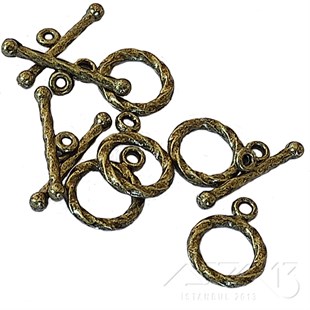 Halka Geçmeli Kilit / Antik Pirinç Kaplama / 7,5 mm / 5 Set