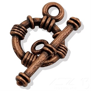 Halka Geçmeli Kilit / Antik Bakır Kaplama / 9,5 mm / 3 Set