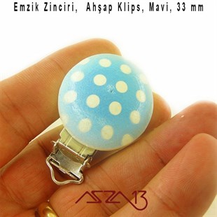 Mavi Puantiyeli Büyük Emzik Klipsi / Paket İçeriği 1 Adet