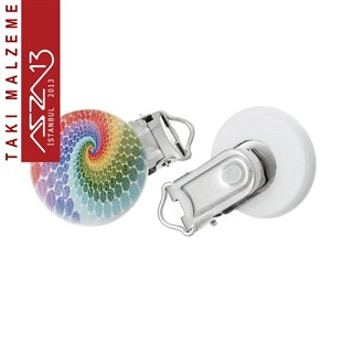 Gökkuşağı - Ahşap Emzik Klipsi / Paket İçeriği 1 Adet