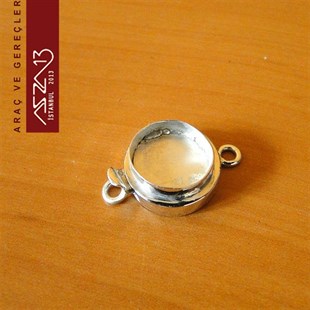 Gümüş Kaplama, 14 mm Yuva Çaplı, Pimli Klips / Paket İçeriği 1 Adet