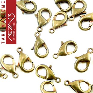 Antik Pirinç Kaplamalı, 0.6x1.2 cm Düz Yüzeyli, Damla (Armut) Şekilli, Kilit / Paket İçeriği 20 Adet