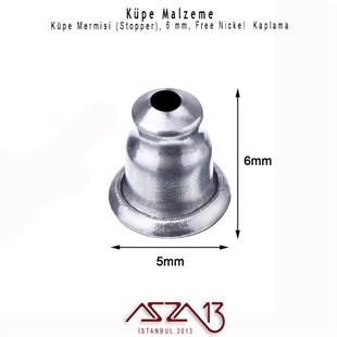 Nikel Kaplamalı Pirinç Küpe Mermisi (Arkası) / Paket İçeriği 20 Adet