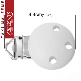 Beyaz - Ahşap Emzik Klipsi / Paket İçeriği 1 Adet