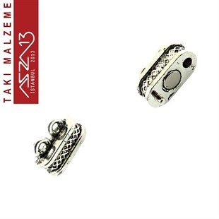 Antik Gümüş Kaplama, 1.3x1.7 cm, Mıknatıslı Çift Kulplu Kilit / Paket İçeriği 1 Adet