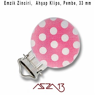 Pembe Puantiyeli Büyük Emzik Klipsi / Paket İçeriği 1 Adet