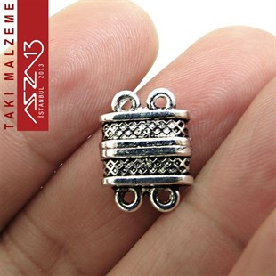 Antik Gümüş Kaplama, 1.3x1.7 cm, Mıknatıslı Çift Kulplu Kilit / Paket İçeriği 1 Adet
