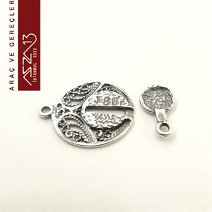 Antik Gümüş Kaplama, 1,6x2,0 cm, Telkari Klips / Paket İçeriği 1 Adet