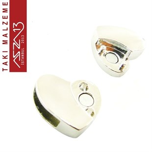 12x4 mm Yuva Ebatlı Nikel, 1.7x2.8 cm Çift Kalp Mıknatıslı Kilit / Paket İçeriği 1 Adet