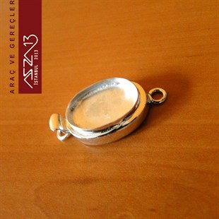 Gümüş Kaplama, 13x18 mm Yuva Çaplı, Pimli Klips / Paket İçeriği 1 Adet