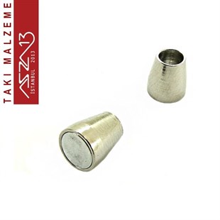 Nikel, 4 mm Yuva Çaplı 0.7x1.6 cm Konik Mıknatıslı Kilit / 1 Adet