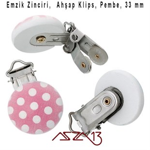Pembe Puantiyeli Büyük Emzik Klipsi / Paket İçeriği 1 Adet