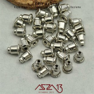 Nikel Kaplamalı Pirinç Küpe Mermisi (Arkası) / Paket İçeriği 20 Adet
