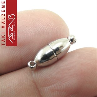 Palladyum Kaplama, 0.6x1.8 cm Silindirik Oval, Mıknatıslı Kilit / Paket İçeriği 1 Adet