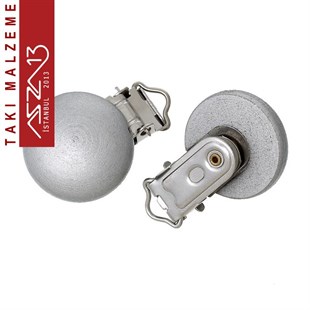 Gümüş - Ahşap Emzik Klipsi / Paket İçeriği 1 Adet