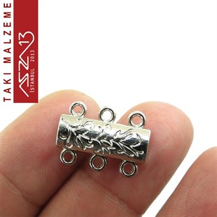 Gümüş Kaplamalı, 1.4x2.0 cm, Mıknatıslı Üç Kulplu Kilit / Paket İçeriği 1 Adet