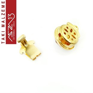 Altın Kaplamalı, 1.1x1.8 cm DüzYüzeyli, Smoked Topaz Taşlı, Yuvarlak Şekilli Pim Mekanizmalı Kilit / Paket İçeriği 1 Adet