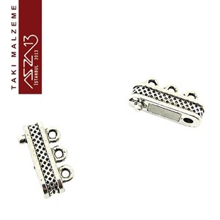 Antik Gümüş Kaplama, 1.6x1.8 cm, Mıknatıslı Üç Kulplu Kilit / Paket İçeriği 1 Adet