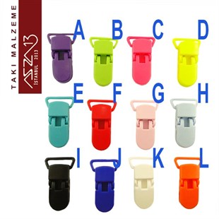 Renkli Akrilik Emzik Klipsi / Paket İçeriği 1 Adet