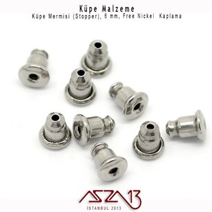 Nikel Kaplamalı Pirinç Küpe Mermisi (Arkası) / Paket İçeriği 20 Adet