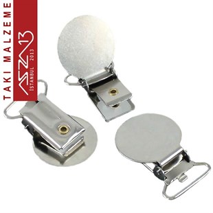 Yuvarlak Emzik Klipsi (Taş, Boncuk v.b Yapıştırabilir) / Paket içeriği 2 Adet