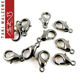 Siyah Nikel Kaplamalı Freenickel - 0.6x1.2 cm - Damla Kilit (Klips) / 20 Adet