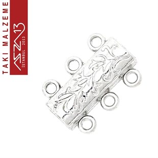 Gümüş Kaplamalı, 1.4x2.0 cm, Mıknatıslı Üç Kulplu Kilit / Paket İçeriği 1 Adet