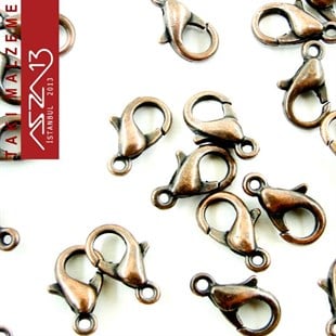 Antik Bakır Kaplamalı, 0.5x1.0 cm Düz Yüzeyli, Damla (Armut) Şekilli, Kilit / Paket İçeriği 20 Adet