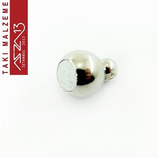Nikel Kaplamalı, 1.5x0.6 cm Düz Yüzeyli Çift Küre Şekilli Mıknatıslı Kilit / Paket İçeriği 1 Adet