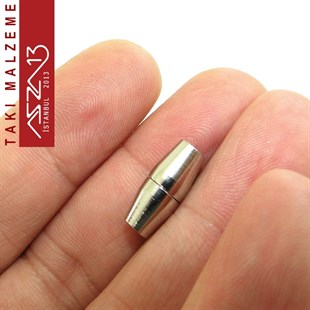 Nikel, 4 mm Yuva Çaplı 0.7x1.6 cm Konik Mıknatıslı Kilit / 1 Adet