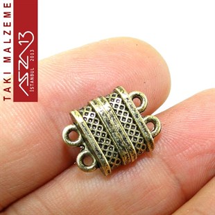 Antik Pirinç Kaplama, 1.3x1.7 cm, Mıknatıslı Çift Kulplu Kilit / Paket İçeriği 1 Adet